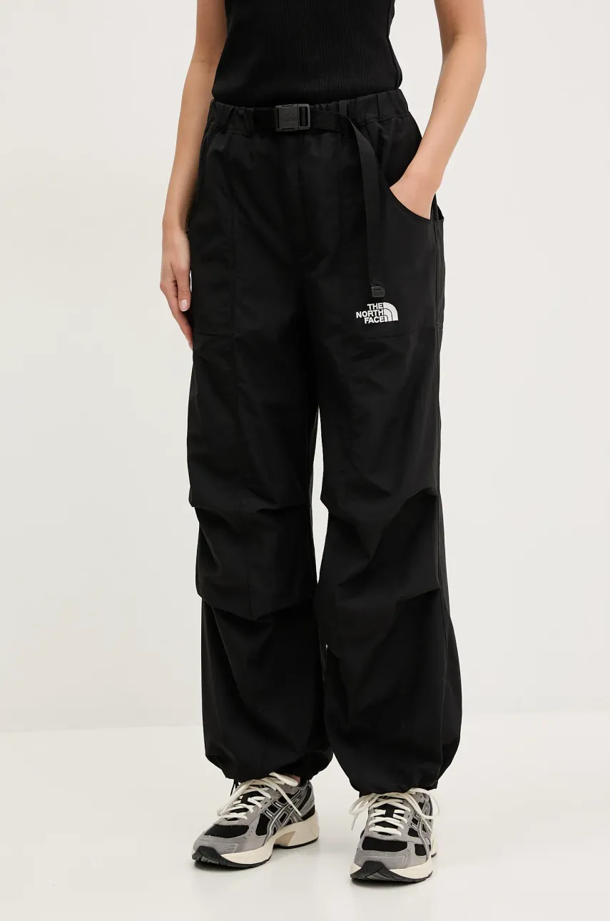 The North Face pantaloni TNF X NSE femei, culoarea negru, drept, medium waist, NF0A8BJHJK31