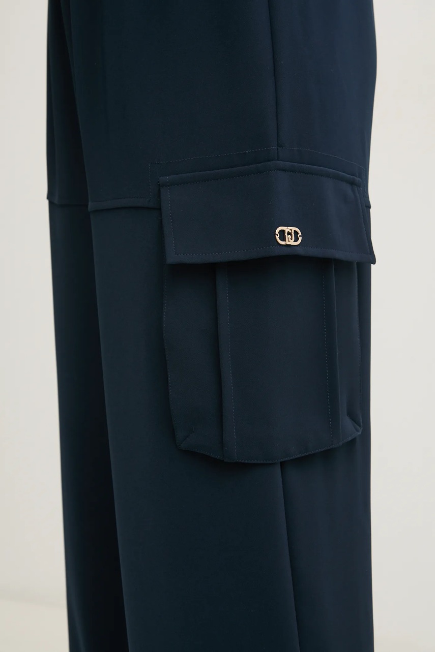 Παντελόνι Liu Jo χρώμα: ναυτικό μπλε, TA5102 TS923 φωτογραφία