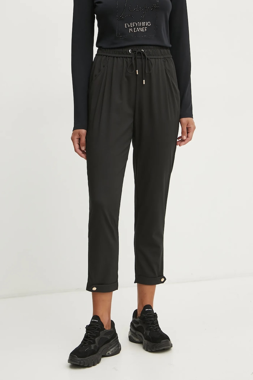 Levně Kalhoty Liu Jo dámské, černá barva, high waist, TA5144 TS922