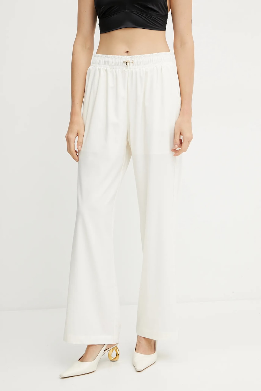 Levně Kalhoty Liu Jo dámské, béžová barva, široké, high waist, TA5204 TS922