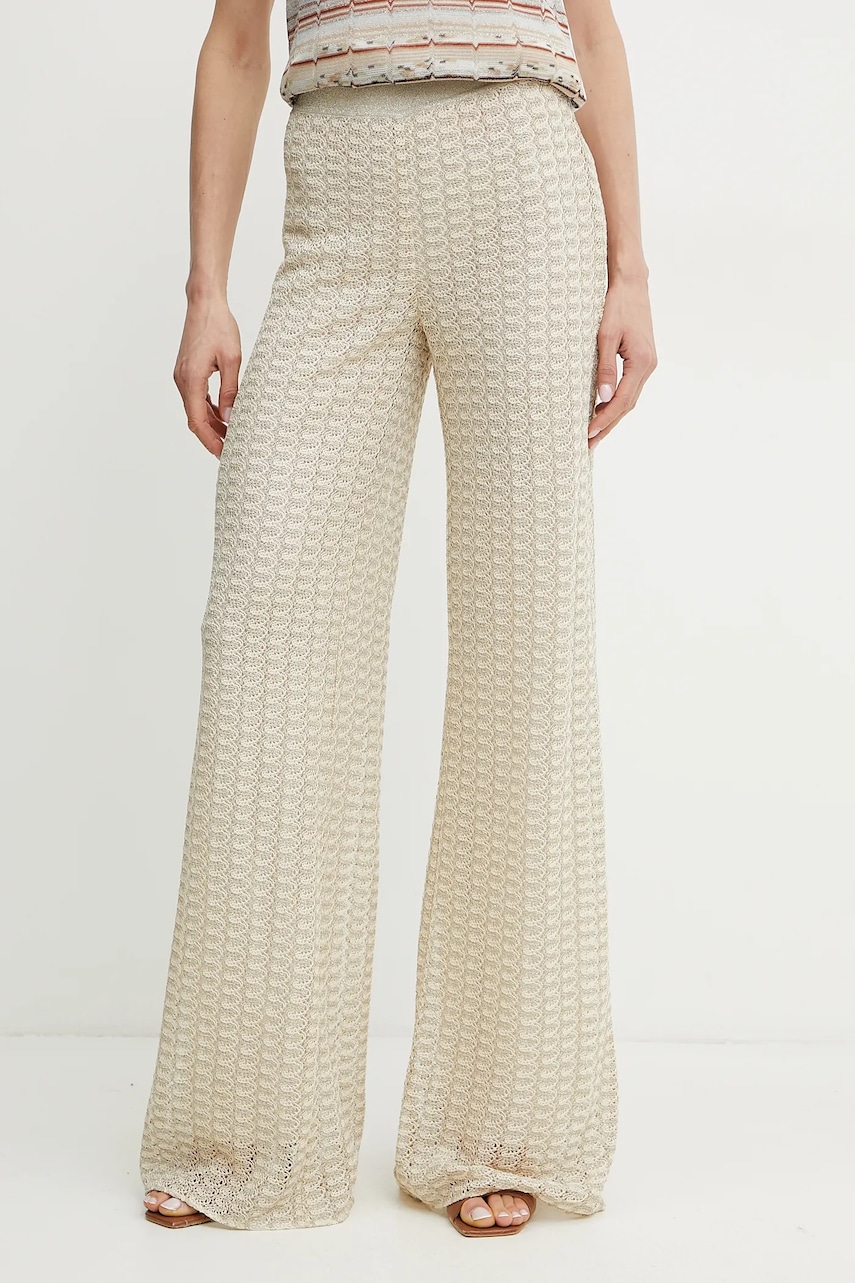 Missoni pantaloni de trening femei, culoarea bej, modelator, DS25SI0M.BR010R