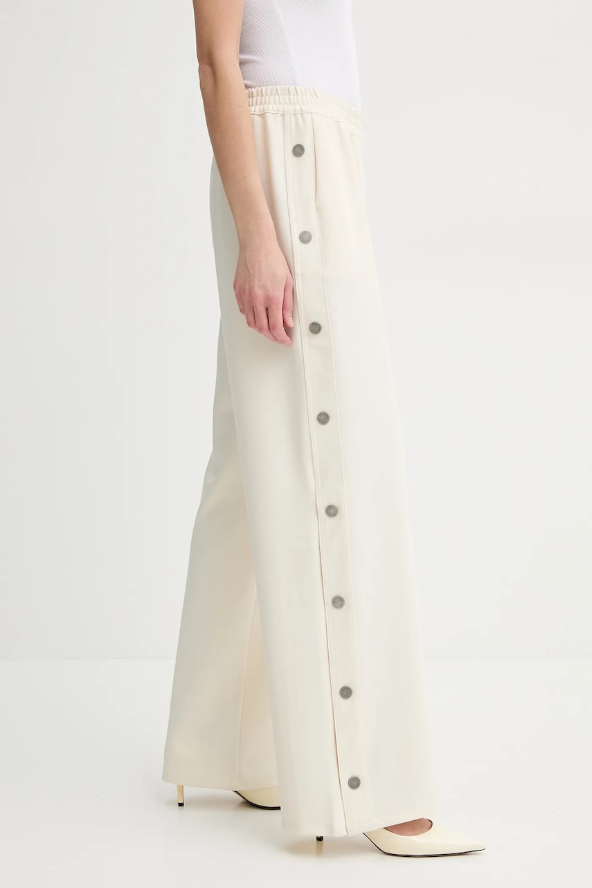 BA&SH pantaloni JOSTA femei, culoarea bej, lat, high waist, 1E25JOST