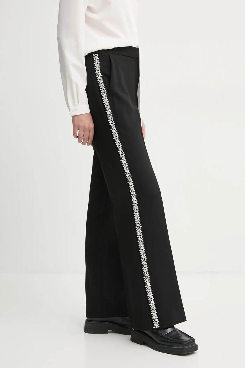 Levně Kalhoty BA&SH SAUL dámské, černá barva, jednoduché, high waist, 1E25SAUL