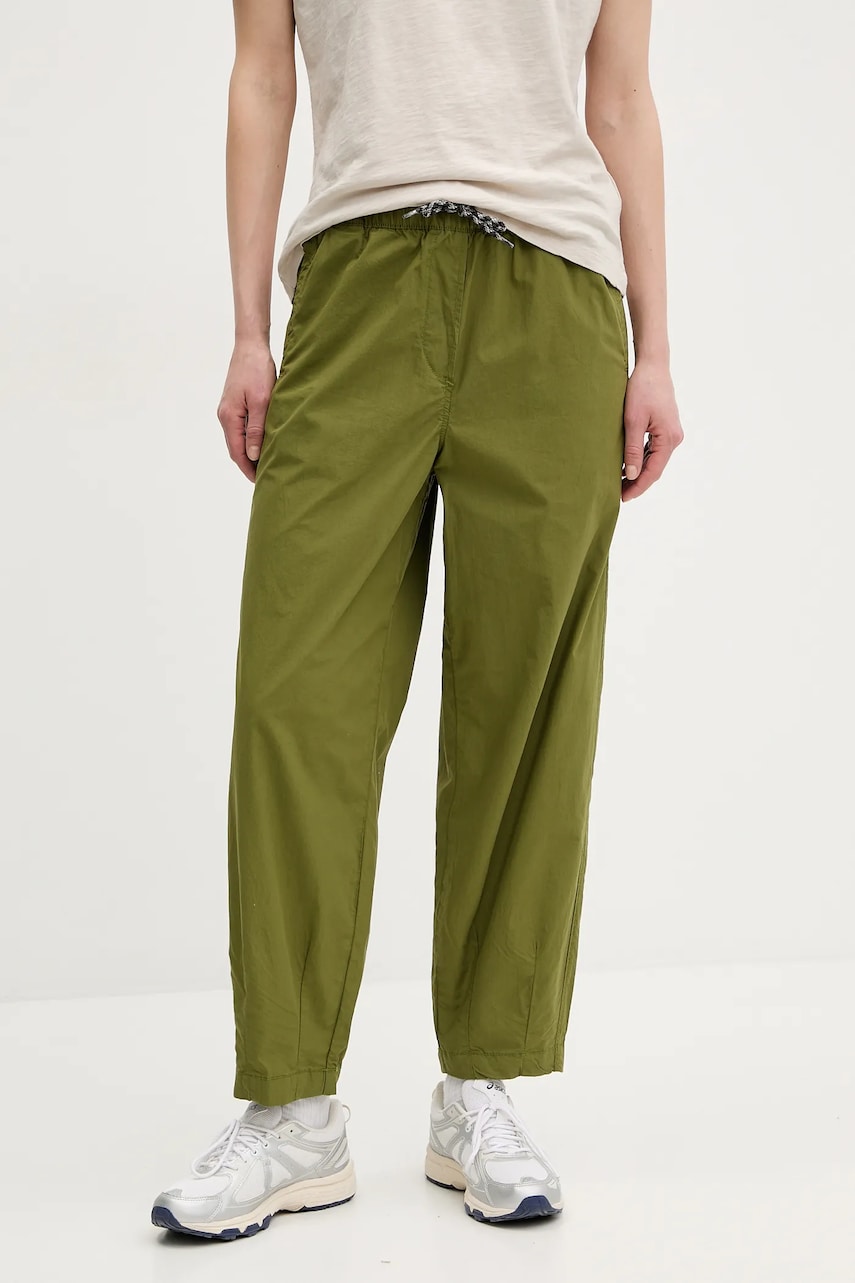Napapijri pantaloni de bumbac M-Cisa femei, culoarea verde, fason chinos, high waist, NP0A4IFVG1V1 Napapijri pantaloni de bumbac M-Cisa femei, culoarea verde, fason chinos, high waist, NP0A4IFVG1V1