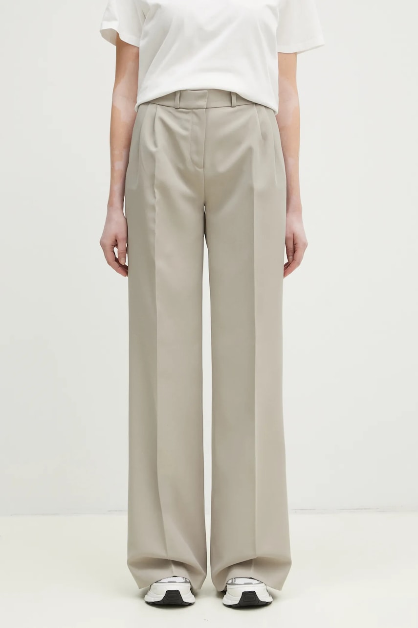 Coperni pantaloni Wide Leg Tailored femei, culoarea bej, lat, high waist, COPP90F3004