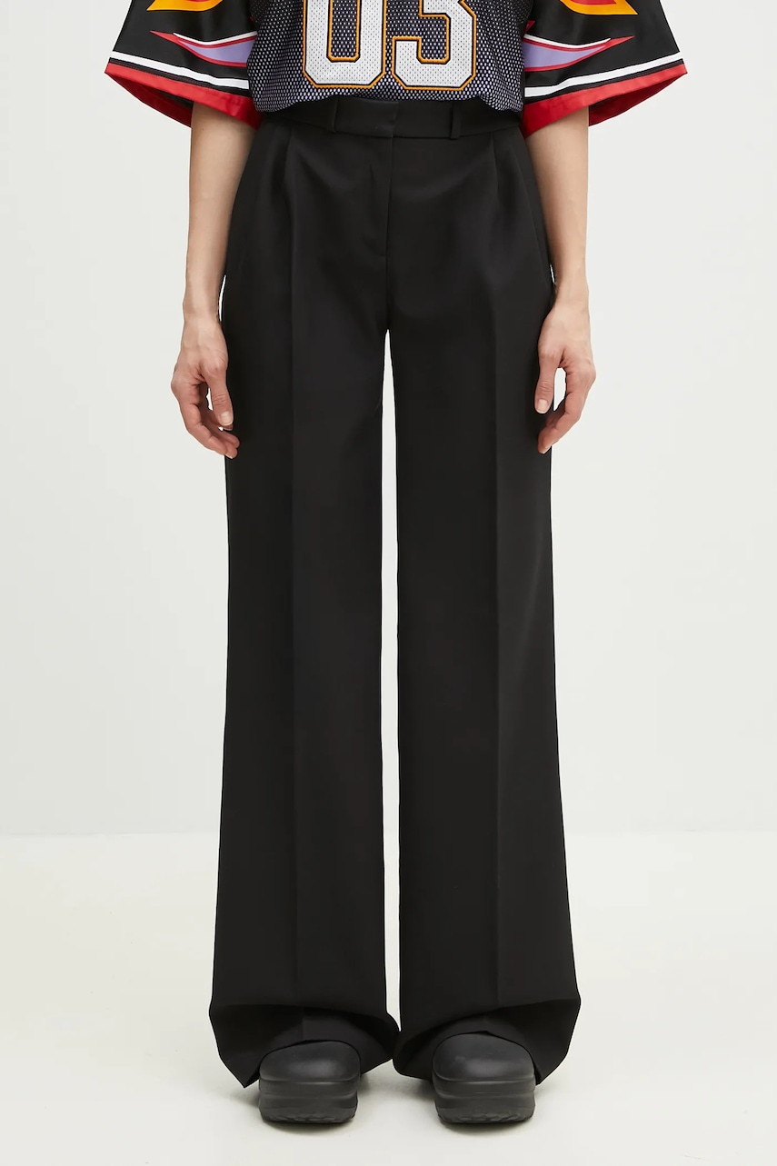 Coperni pantaloni Wide Leg Tailored femei, culoarea negru, lat, high waist, COPP90F3004
