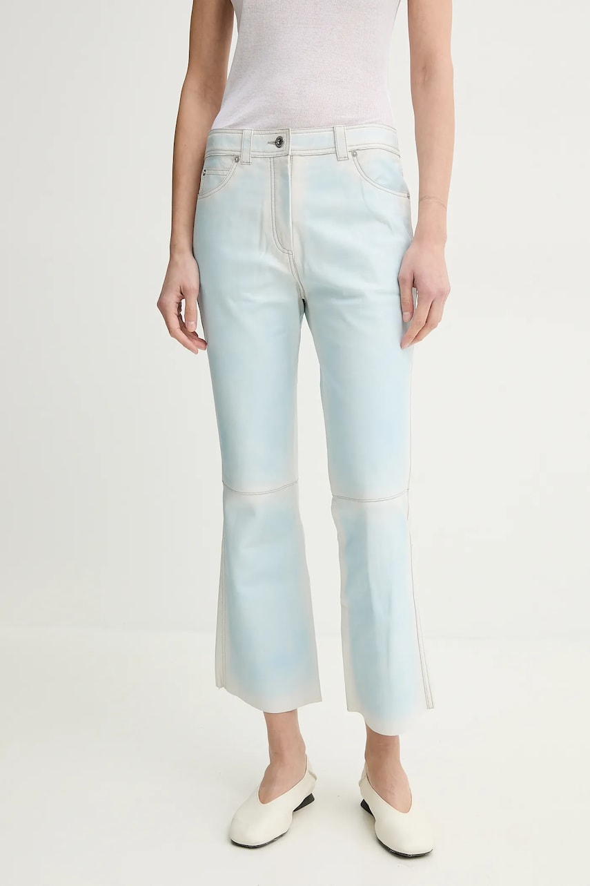 Stand Studio pantaloni de piele Michaela femei, drept, high waist, 66447-7860 Stand Studio pantaloni de piele Michaela femei, drept, high waist, 66447-7860