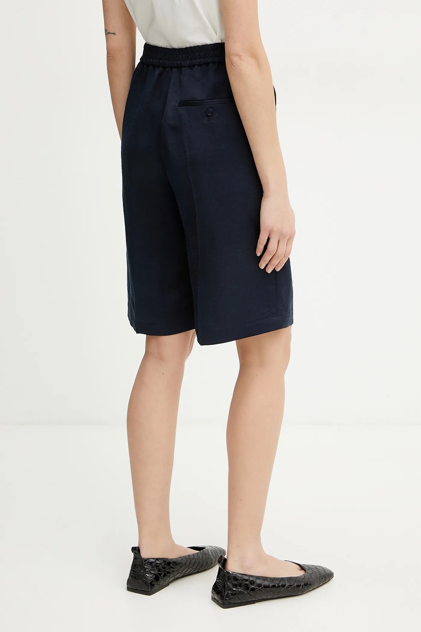 Λινό σορτς BOSS χρώμα: ναυτικό μπλε, 50537403 φωτογραφία