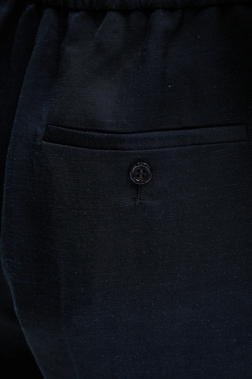 Λινό σορτς BOSS χρώμα: ναυτικό μπλε, 50537403 φωτογραφία