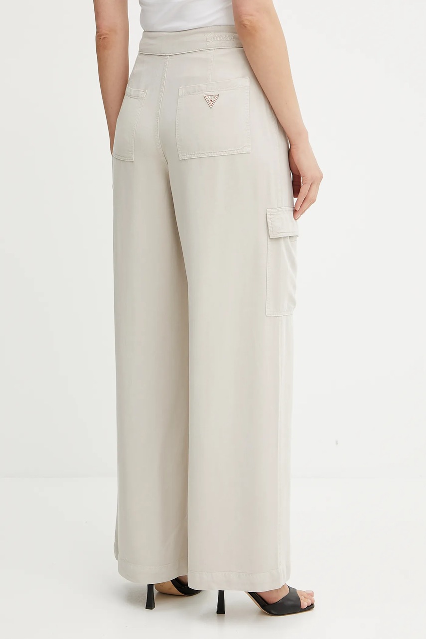 Παντελόνι Guess AGATHA χρώμα: μπεζ, W5GA1T WDP85 φωτογραφία