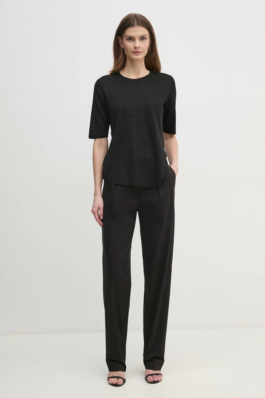 Брюки Calvin Klein женские цвет чёрный фасон сигареты высокая посадка K20K208393 Брюки Calvin Klein женские цвет чёрный фасон сигареты высокая посадка K20K208393