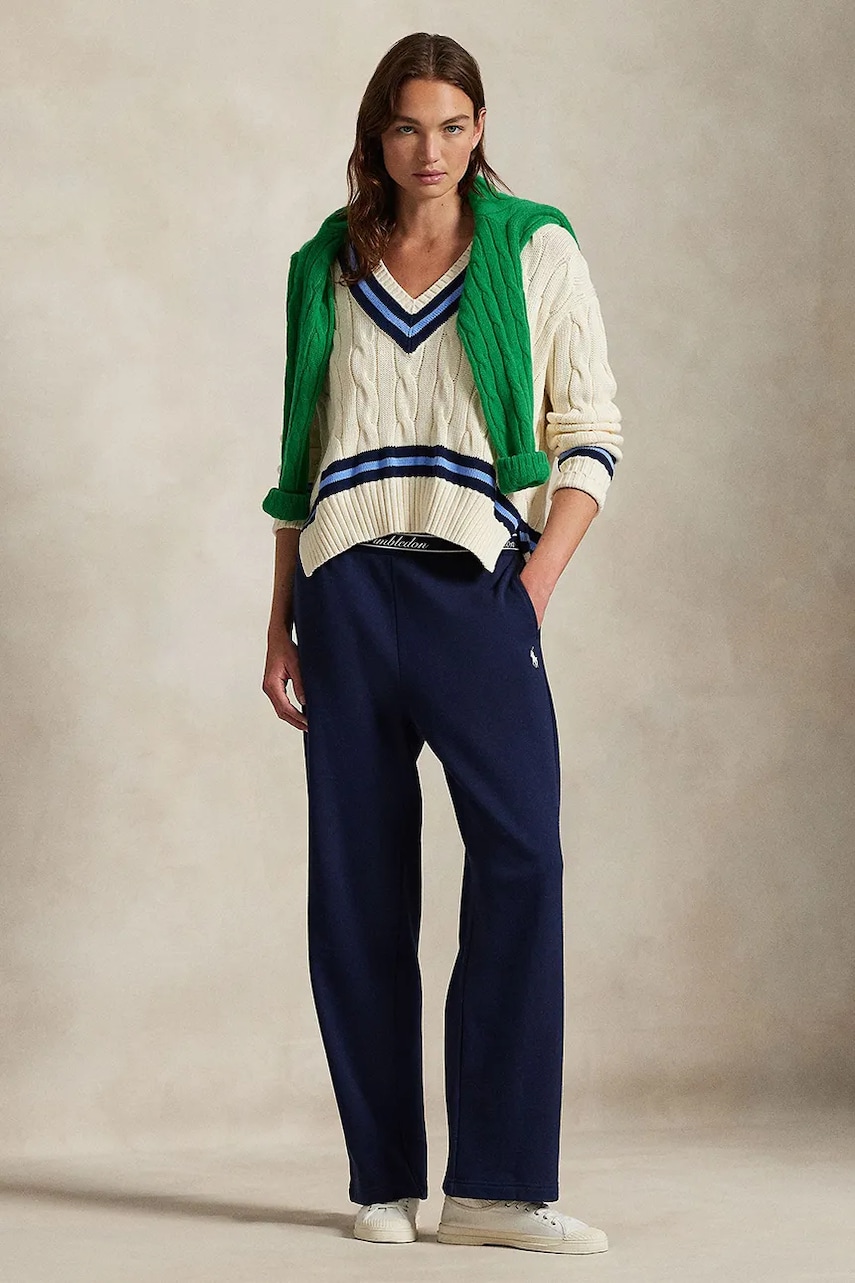Levně Tepláky Polo Ralph Lauren dámské, tmavomodrá barva, 211970427