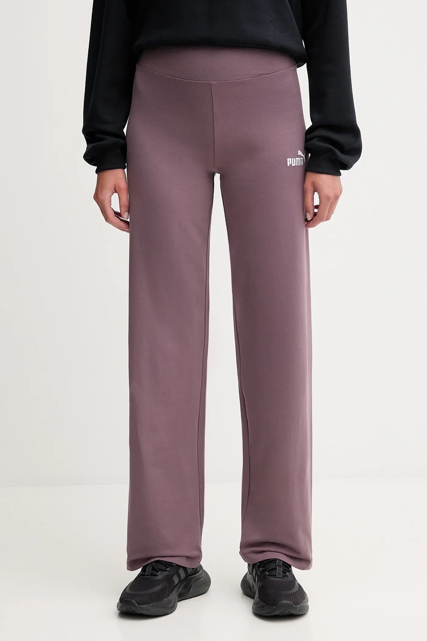 Puma pantaloni de trening culoarea maro, uni, 682429