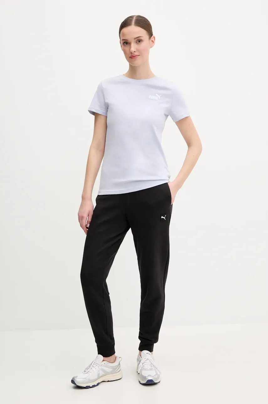 Хлопковые спортивные штаны Puma женские цвет чёрный однотонные 685019 Хлопковые спортивные штаны Puma женские цвет чёрный однотонные 685019