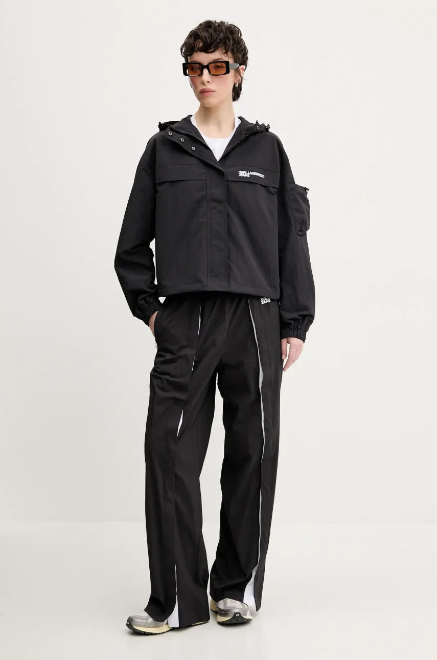 Брюки Karl Lagerfeld Jeans женские цвет чёрный широкие высокая посадка A2W10024 Брюки Karl Lagerfeld Jeans женские цвет чёрный широкие высокая посадка A2W10024