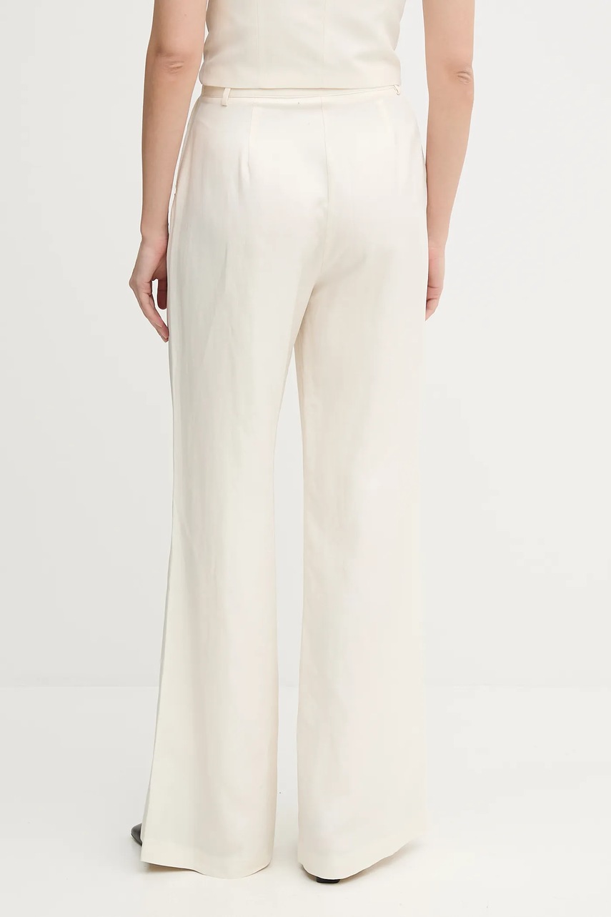 Παντελόνι με λινό μείγμα Gaudi χρώμα: μπεζ, 511FD25006 φωτογραφία