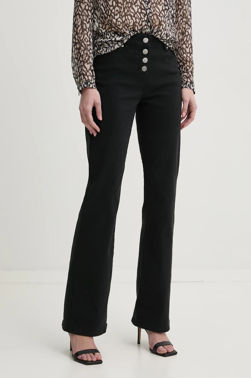Morgan pantaloni PEMAK femei, culoarea negru, evazati, high waist, PEMAK Morgan pantaloni PEMAK femei, culoarea negru, evazati, high waist, PEMAK
