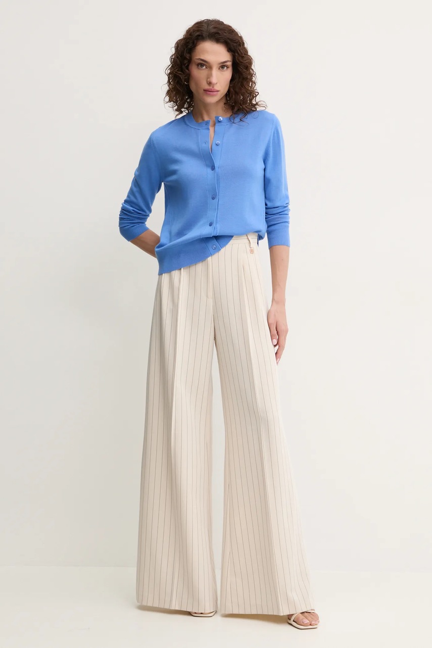 Брюки Fracomina женские цвет бежевый широкие высокая посадка FR25SV3002W761D4 Брюки Fracomina женские цвет бежевый широкие высокая посадка FR25SV3002W761D4