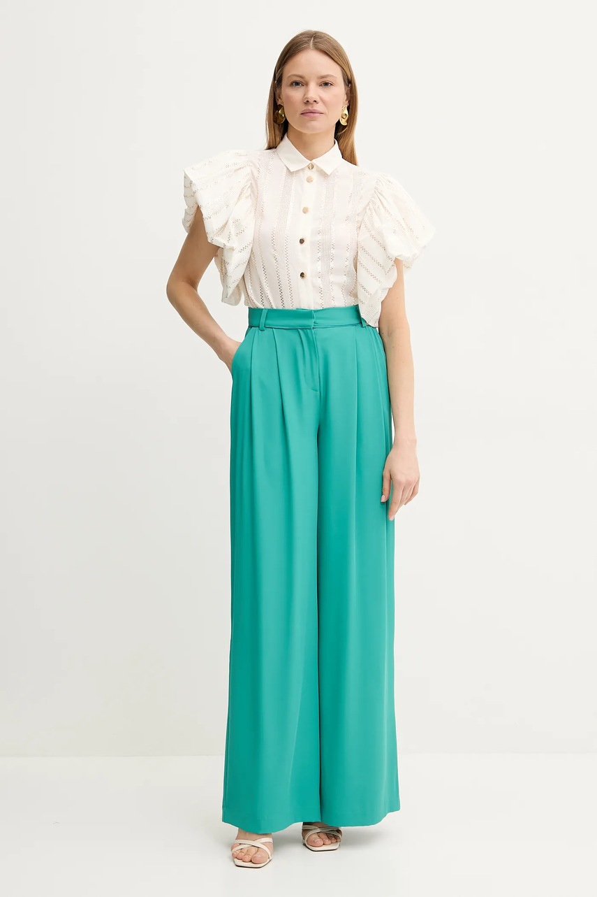 Παντελόνι Fracomina χρώμα: τιρκουάζ, FS25SV3012W47601 φωτογραφία