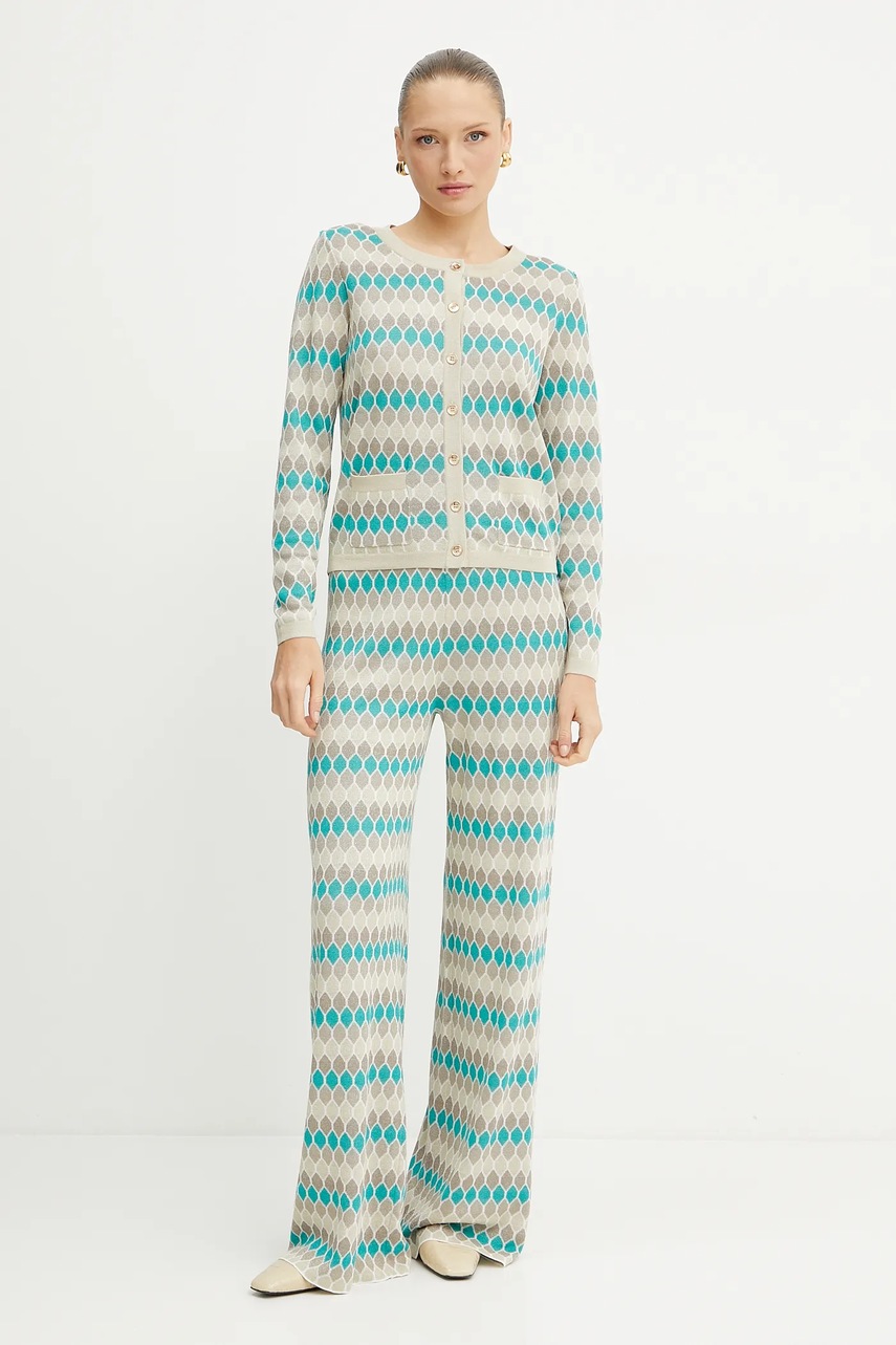 Брюки Fracomina женские цвет бежевый клёш высокая посадка FS25SV3011K414F8 Брюки Fracomina женские цвет бежевый клёш высокая посадка FS25SV3011K414F8