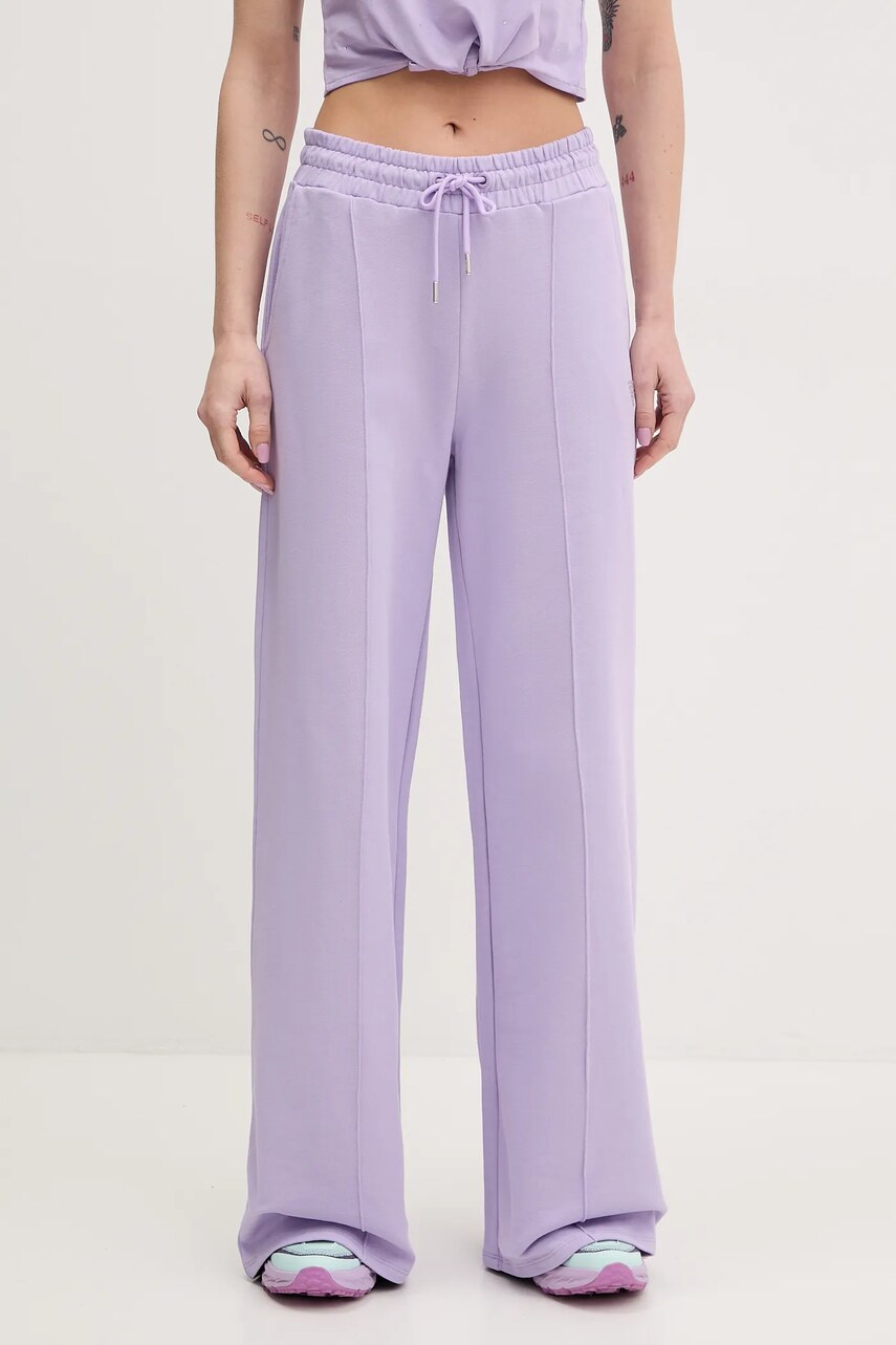 Levně Bavlněné tepláky Guess PRIMULA fialová barva, V5GB07 KCRP0