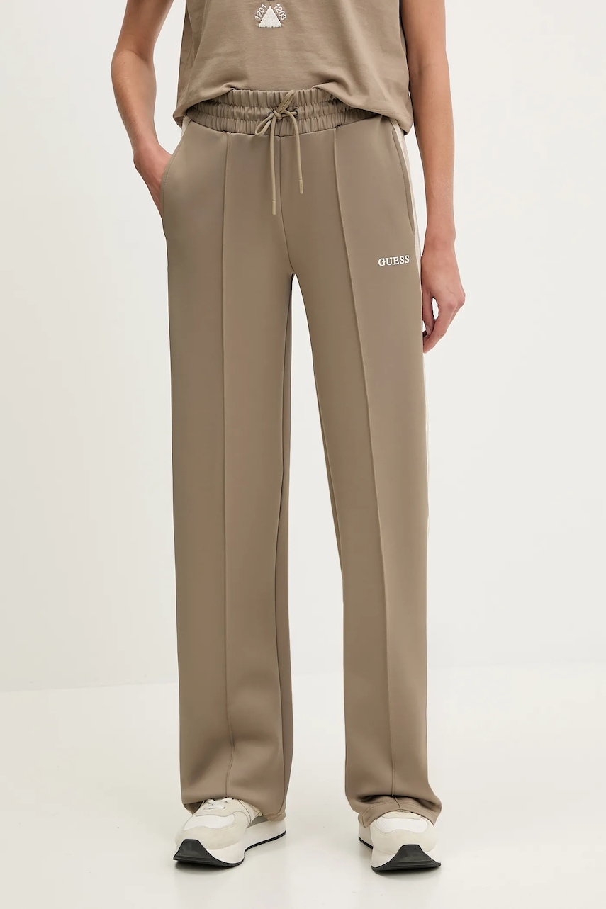 Levně Tepláky Guess YARROW dámské, černá barva, s potiskem, V5GB12 KCRU2