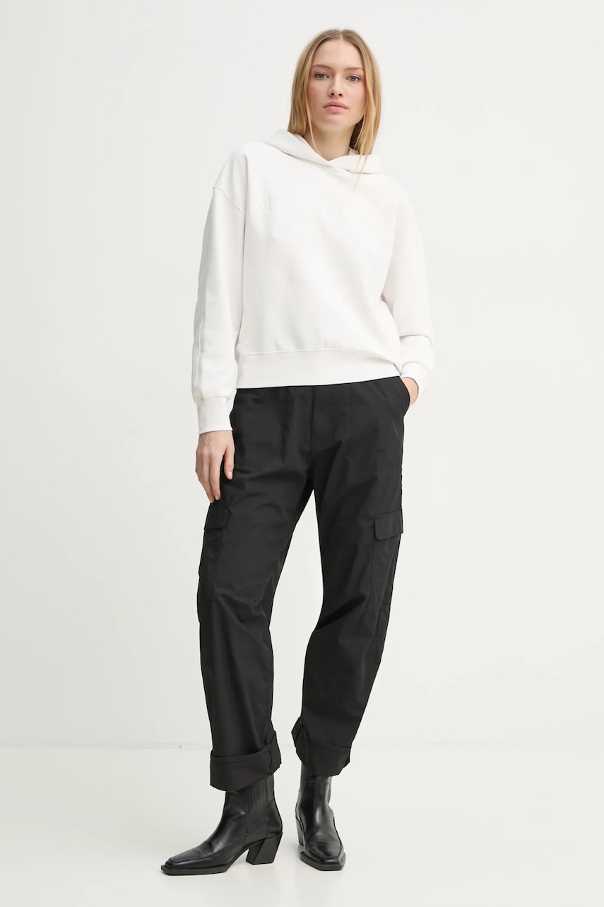 Хлопковые брюки G-Star Raw цвет чёрный фасон cargo высокая посадка D26030-C973 Хлопковые брюки G-Star Raw цвет чёрный фасон cargo высокая посадка D26030-C973