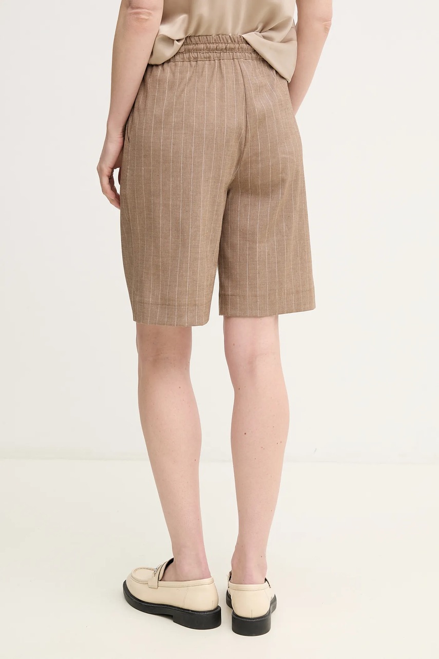Λινό σορτς La Petite Française SOLANGE χρώμα: μπεζ, SOLANGE φωτογραφία
