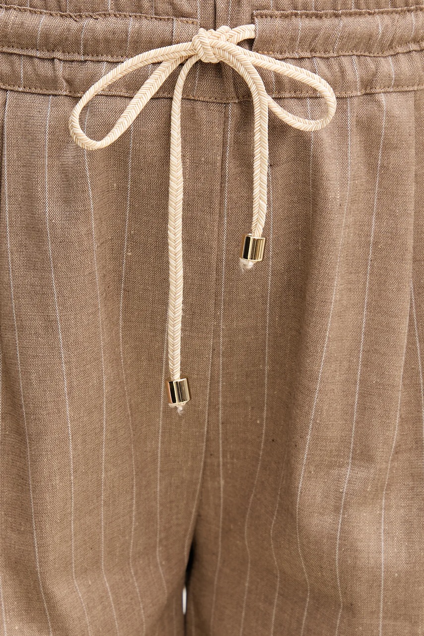 Λινό σορτς La Petite Française SOLANGE χρώμα: μπεζ, SOLANGE φωτογραφία