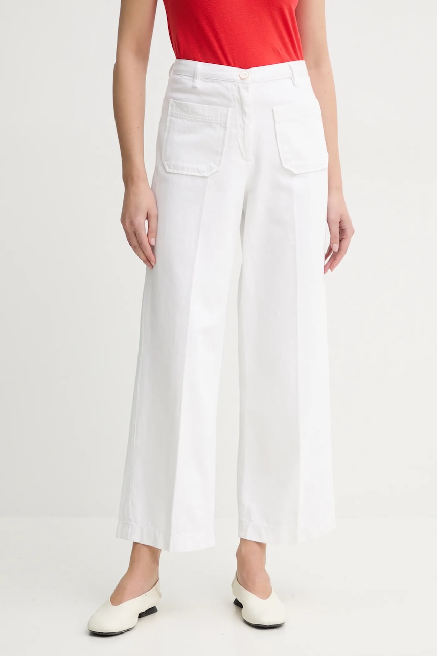 Sessun jeansi femei, culoarea alb, 24221005