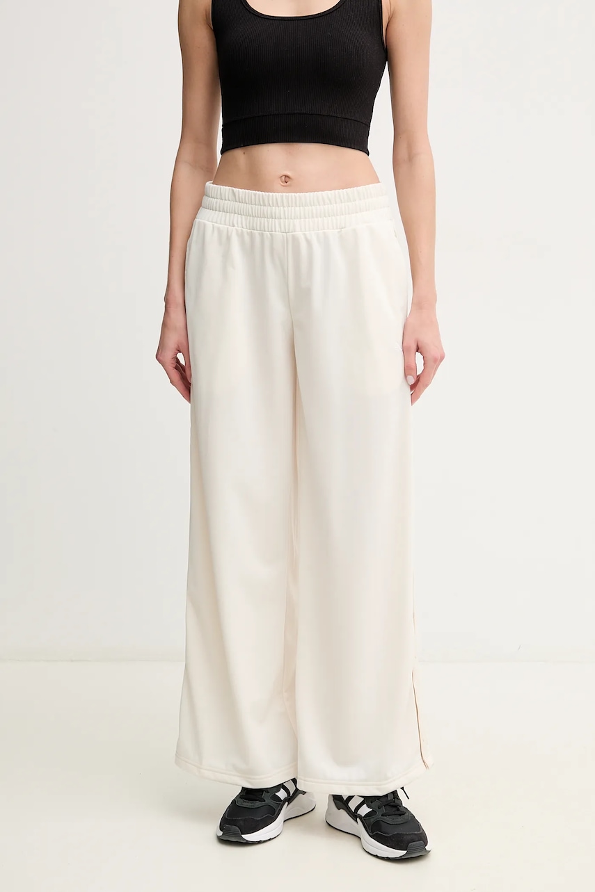 Puma pantaloni de trening femei, culoarea bej, neted, 629804