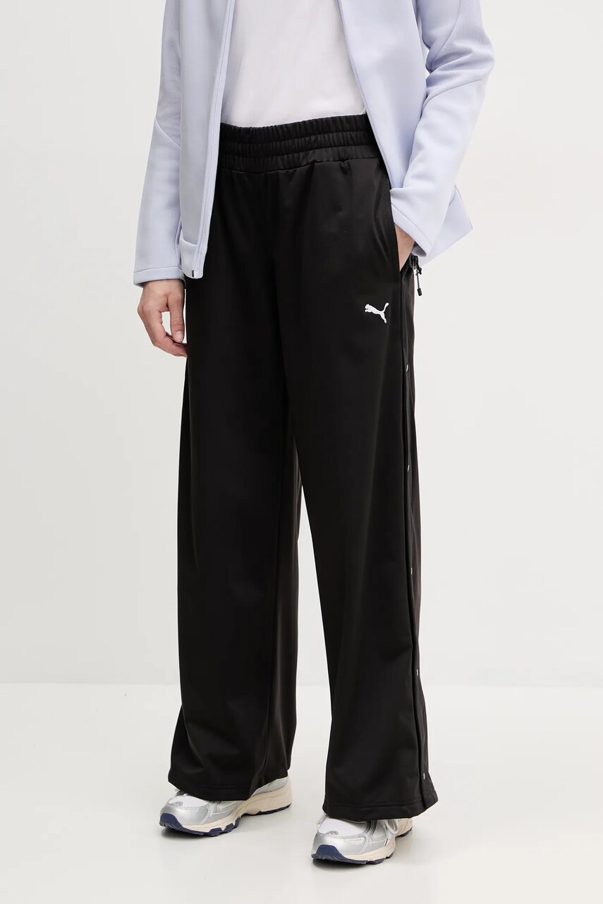 Puma pantaloni de trening femei, culoarea negru, neted, 629804