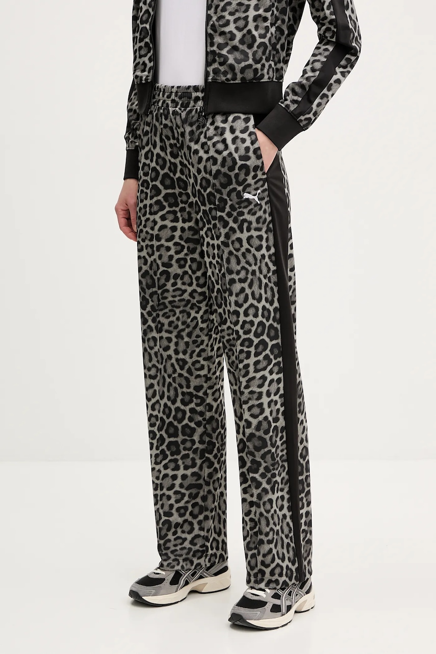 Puma pantaloni de trening femei, culoarea gri, modelator, 632343