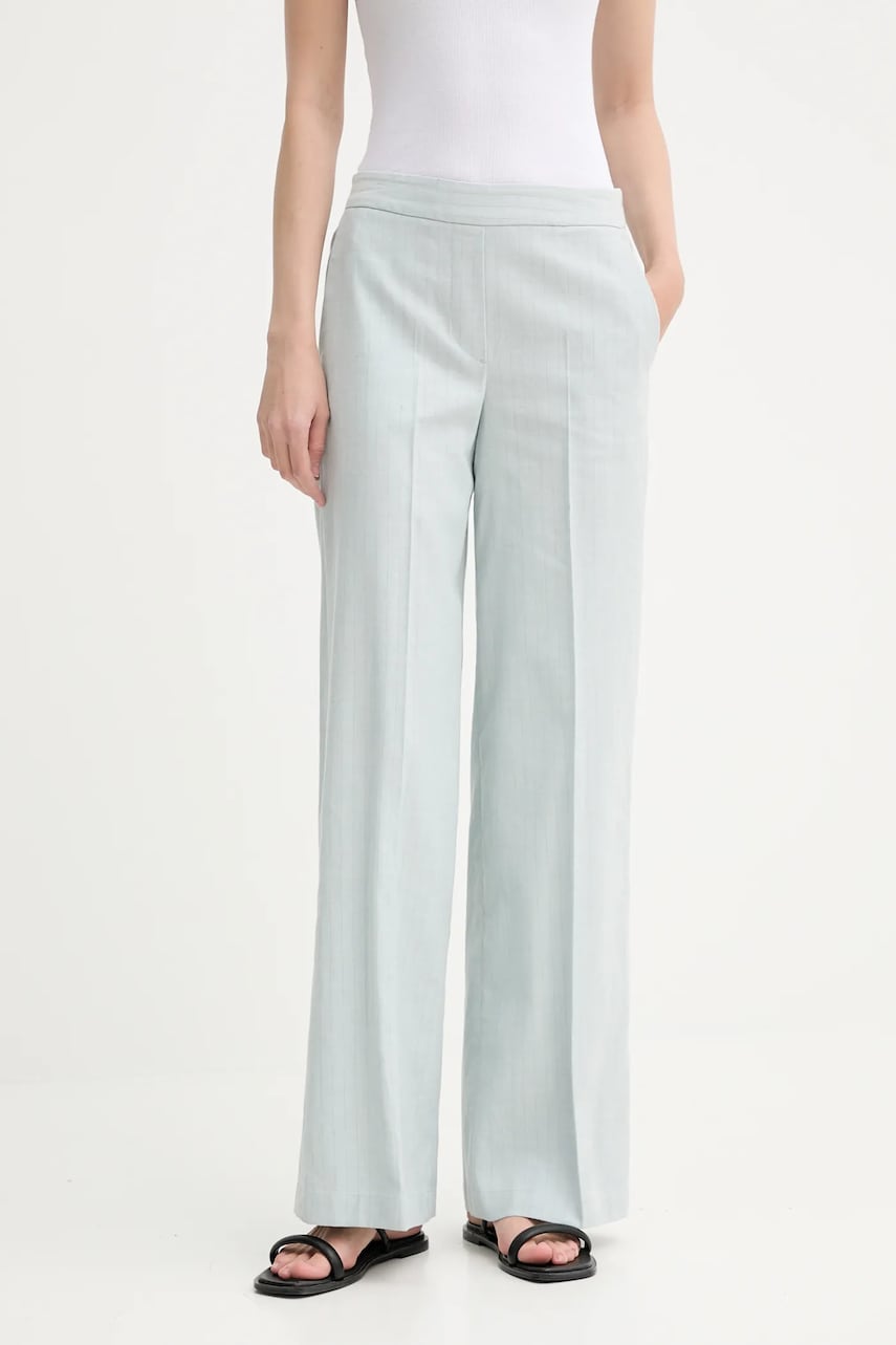 PS Paul Smith pantaloni din amestec de in drept, high waist, W2R.349T.P31282