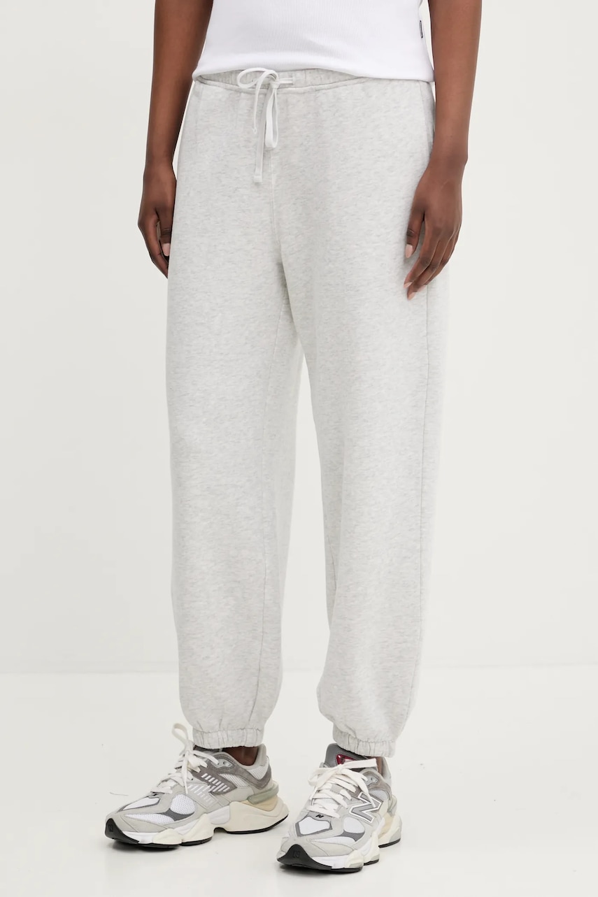 Hollister Co. pantaloni de trening femei, culoarea gri, melanj, KI347-5006