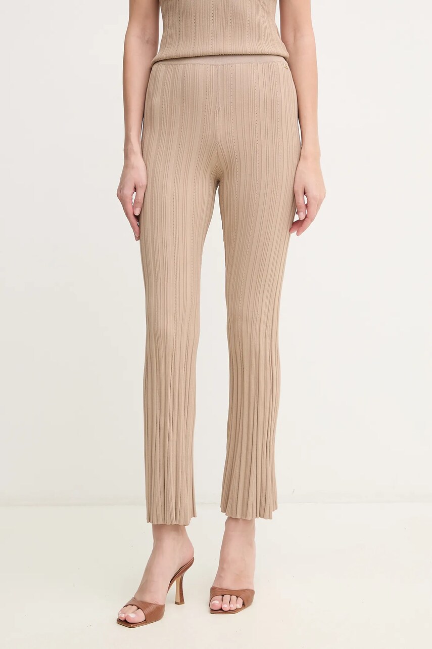 Levně Kalhoty Marciano Guess GIADA dámské, béžová barva, zvony, high waist, 5GGB28 5874Z