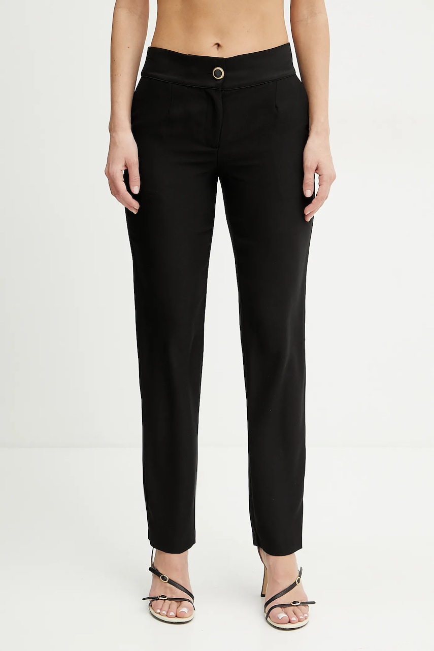 Marciano Guess spodnie VITTORIA damskie kolor czarny fason cygaretki medium waist 5GGB11 7300A