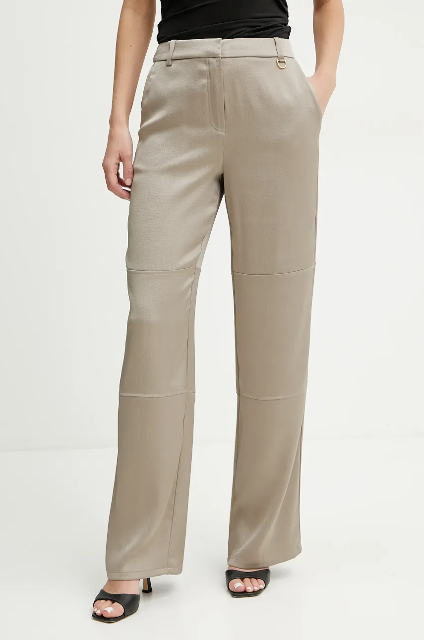 Levně Kalhoty Marciano Guess EVA dámské, béžová barva, kapsáče, high waist, 5GGB10 7079A