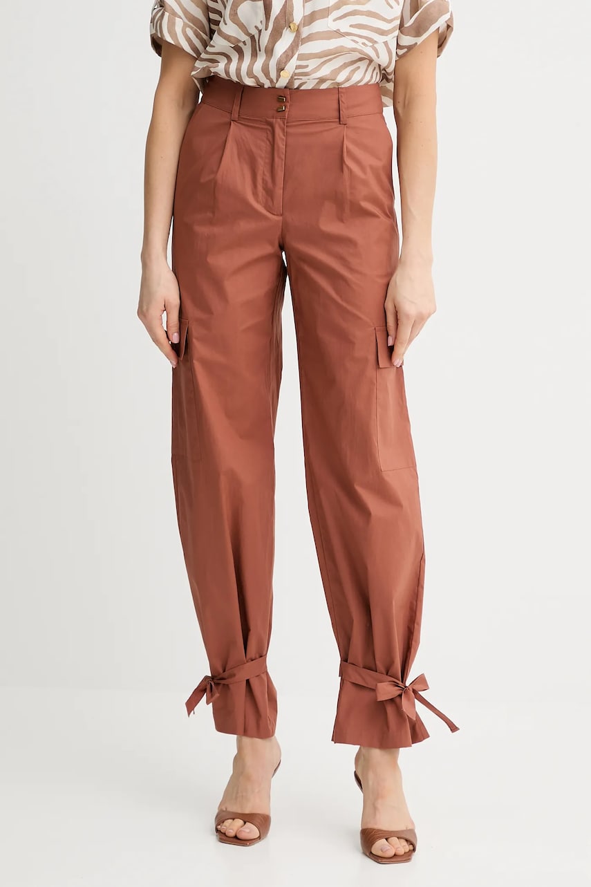 Levně Bavlněné kalhoty Marciano Guess PAT dámské, oranžová barva, high waist, 5GGB20 7315A