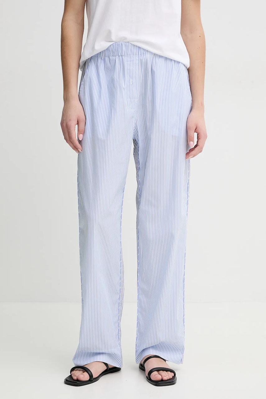 MUNTHE pantaloni de bumbac FIDDA femei, lat, high waist, 251142725126