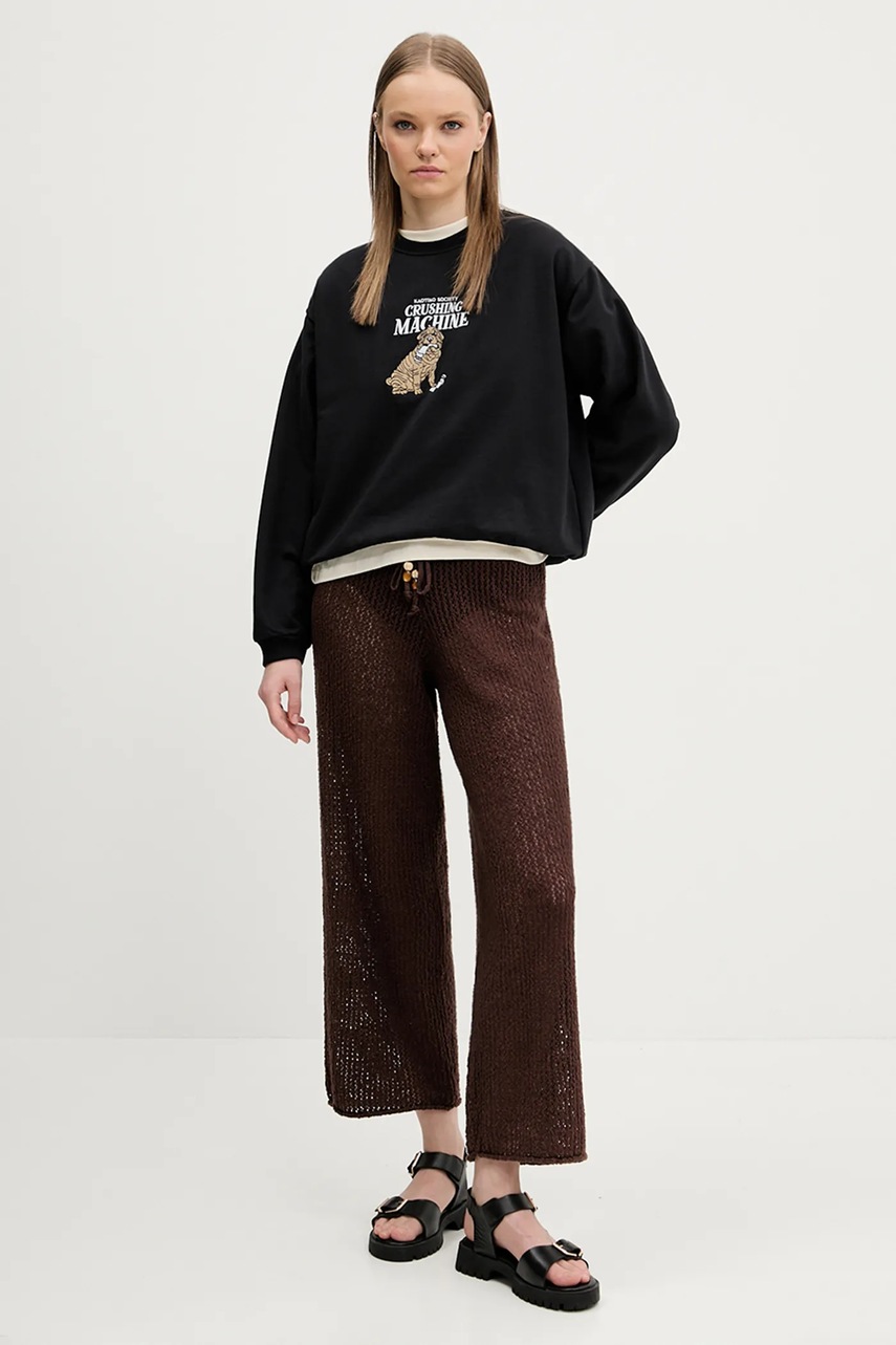 Βαμβακερό παντελόνι Abercrombie & Fitch χρώμα: καφέ, KI111-5032 φωτογραφία