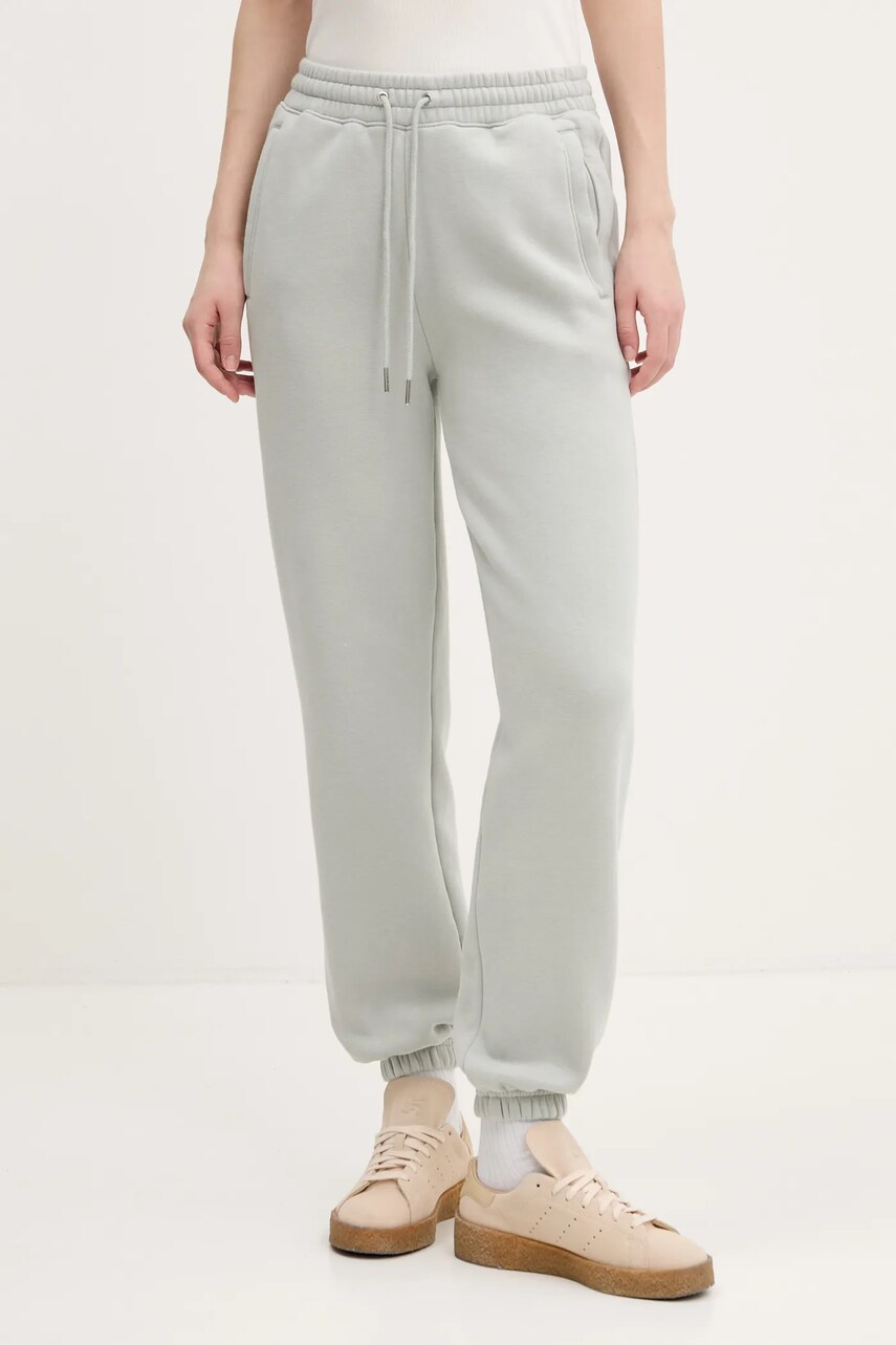 Abercrombie & Fitch pantaloni de trening femei, culoarea verde, neted, KI147-5005