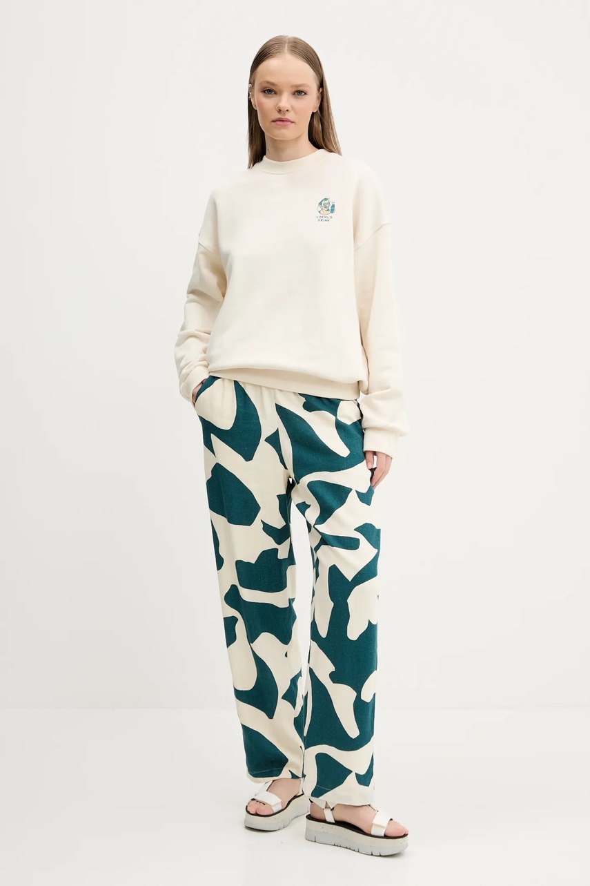 Λινό παντελόνι Abercrombie & Fitch χρώμα: μπεζ, KI156-5135 φωτογραφία