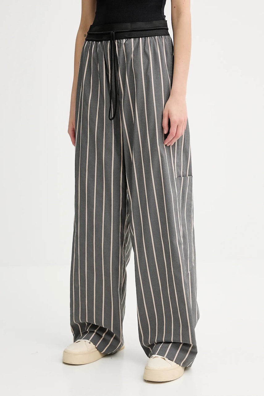 MMC STUDIO pantaloni culoarea bej, drept, high waist, NABIL.NEO