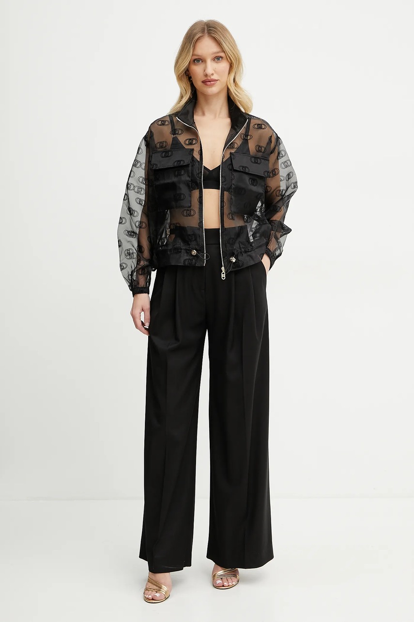 Брюки Just Cavalli цвет чёрный широкие высокая посадка 78PAA116 N0463