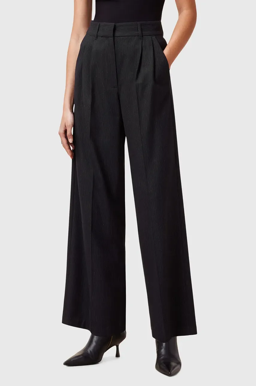 Брюки AllSaints PINNIE женские цвет чёрный широкие высокая посадка W033QC Брюки AllSaints PINNIE женские цвет чёрный широкие высокая посадка W033QC