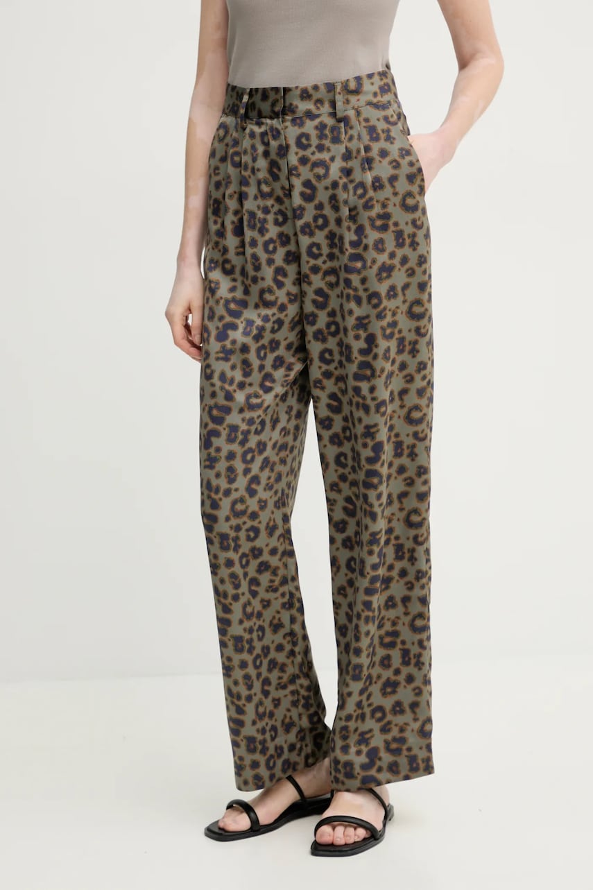 Levně Kalhoty BA&SH BLOY dámské, šedá barva, široké, high waist, 1E25BLOY