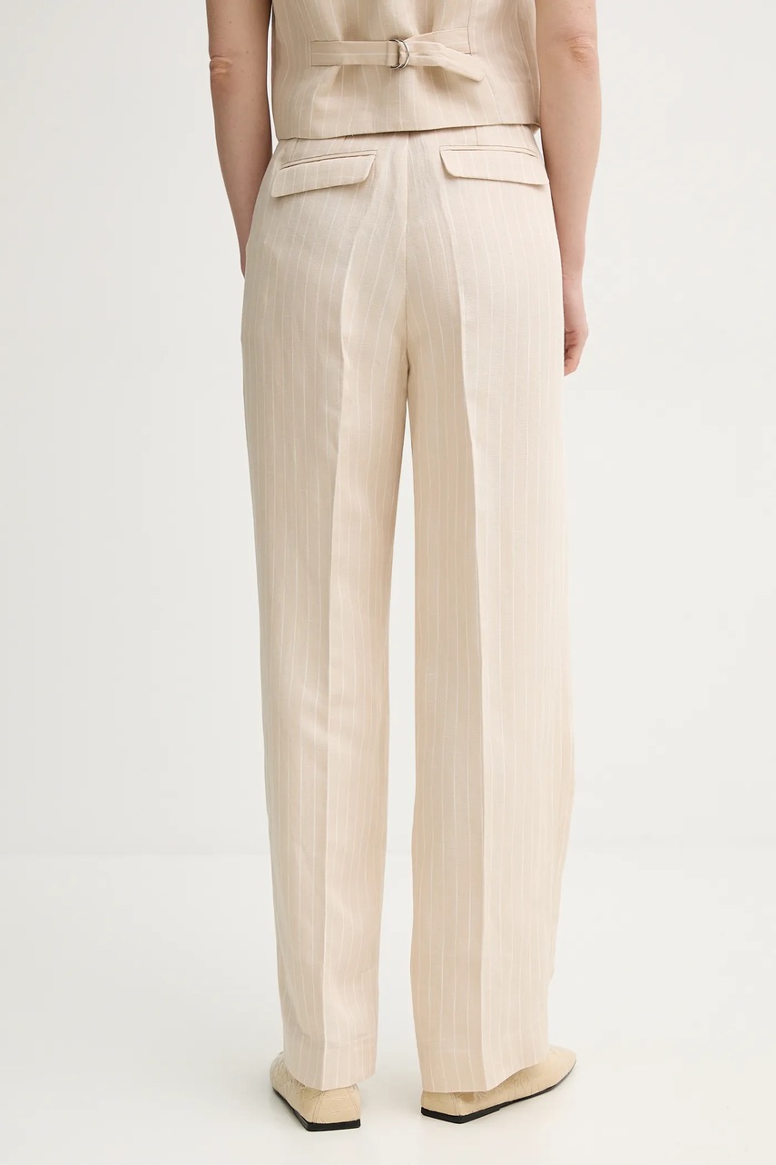 Παντελόνι με λινό μείγμα BA&SH PEANUT χρώμα: μπεζ, 1E25PEAN φωτογραφία