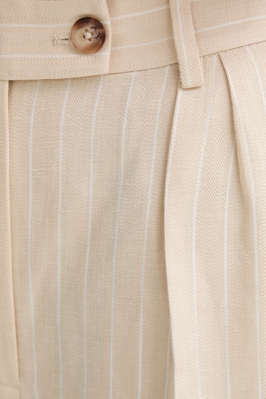 Παντελόνι με λινό μείγμα BA&SH PEANUT χρώμα: μπεζ, 1E25PEAN φωτογραφία