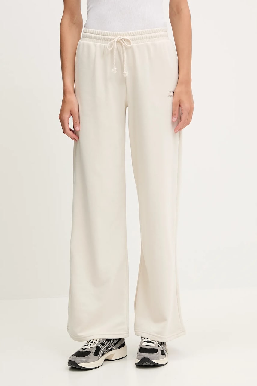 New Balance pantaloni de trening culoarea bej, uni, WP51503LIN